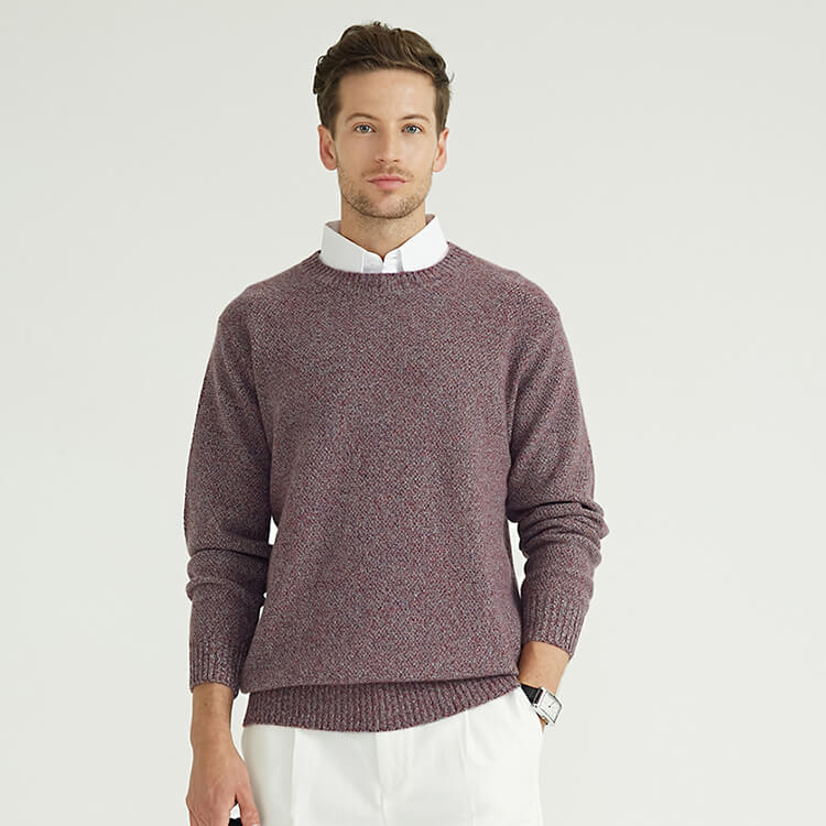 Jersey básico de lana con cuello redondo para negocios, suéteres de talla grande para hombre